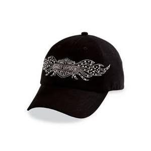 Harley-Davidson® Women's Studded Bar & Shield with Wings Baseball Cap Hat. Embroidery. Adjustable back closure. 99523-08VW