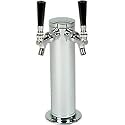 Double Tap Stainless Steel Draft Beer Kegerator Tower - 3" Diameter