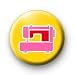 PINK SEWING MACHINE Pinback Button 1.25