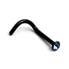 Nose Screw - Nose pin 1.0mm with swarowski crystal - 2.25mm gem - Black steel - Nose Stud - Nose jewellery - Sapphire