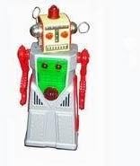 tin toys new collector wind up metal battery operated toy robot red green silver