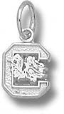 South Carolina Gamecocks Solid Sterling Silver ''C'' Gamecock 1/4'' Pendant