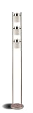 All new item Brushed steel floor lamp with white frosted shades