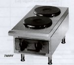 12 in Counter Top Electric Hot Plate, (2) 9 in Ceramic Burners, 4 in Legs, 208 V