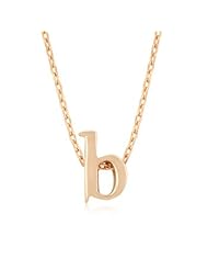 Alexander James Rose Gold Bonded Simple B Initial Pendant with Lobster Clasp set in Rose Goldtone. All pendants come with 18 inch chain with 2 inch extender.