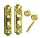 Dollhouse Miniature Victorian Brass Door Plate Set