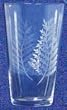 Individually Hand Etched Fern Tumbler Glass 7"H Set / 4