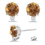 0.06 Ct Diamond & 2.12 Ct Citrine Earrings in 14K White Gold