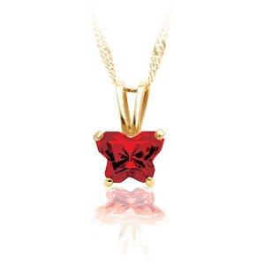 Genuine IceCarats Designer Jewelry Gift 10K Yellow Gold Bfly Imi Birthstone Ch W/Box. Jan W/Ch Bfly Imi Birthstone Ch W/Box In 10K Yellow Gold