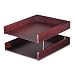 Advantus 02213 Genuine Hardwood Double Desk Tray, Letter Size, Mahogany Finish