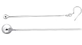 6-inch Long Stiletto Ball Earrings Sterling Silver