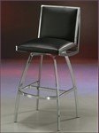 Belado BL-219 26" Swivel Counter Stool - Chrome with Leather Touch Black