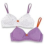 2 Pack Angel Cotton Rich Floral Lace Non-Wired AA-B Bralets