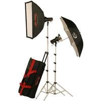 Photogenic AKC645RK Mobile Studio 2 Light Soft Box Kit with 2 AKC320R StudioMax III Monolight Strobes with Radio, AK2432 StudioMax 24 x 32 inch Soft Box