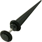 Black Titanium fake Taper ear stretcher