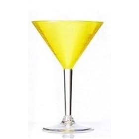 7 oz. Yellow Acrylic Plastic Martini Glasses by Silky Shades