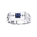 14k White Gold Sapphire & Diamond Men's