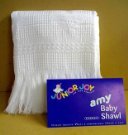 WHITE Amy Baby Shawl - 100 % Acrylic.Size: 120 x120 cm.