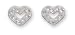 Sterling Silver Heart Stud Earrings With 10 Clear Crystals