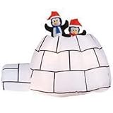 Inflatable Penguins in Igloo, 6'