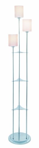 Lite Source LS-80700C Bess 3-Lite Floor Lamp, Chrome with Frosted Glass Shade