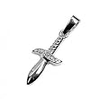 Sterling Silver Dagger Pendant - 21mm Height w/out Bail