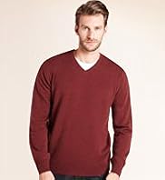 Autograph Wool Rich V Neck Jumper with Cashmere