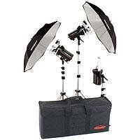 Photogenic StudioMax III AC Master Studio Kit with 2 AKC 320 & 1 AKC 160 Constant-Color Monolights, Umbrellas, Background Reflector, Stands & Case. (AKC800K)