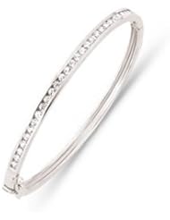 Childrens Sterling Silver CZ Bangle - S00101 - Width 2.5mm - Diameter 40mm.