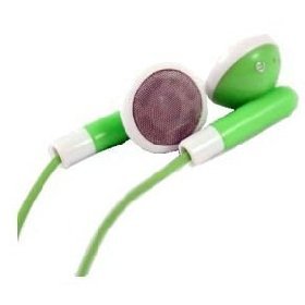 Childrens Toyshop  Electronics : Free Postage: Ipod Green Headphones With 3.5Mm Mini-Plug & Bonus Earphone Wrap