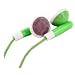 Free Postage: Ipod Green Headphones With 3.5Mm Mini-Plug & Bonus Earphone Wrap