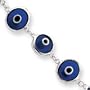 3D Transparent Cobalt Blue Eye Bracelet - 7.5 Inch - Lobster Claw - JewelryWeb