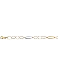 CleverEves 14K Gold Two-Tone Hoop Link Bracelet