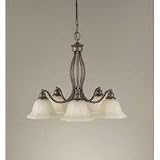 Murray Feiss Garrett Five-Light Chandelier in Corinthian Bronze and Cream Snow Glass #F2117/5CB