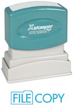 Xstamper 1821 Title Message Stamp, FILE COPY, Pre-Inked/Re-Inkable, Light Blue