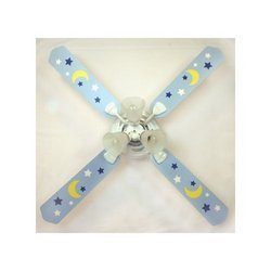 Ceiling Fan: Moon & Stars - Blue