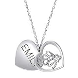 Gordon's Jewelers Big Sis Double Heart Name Pendant in Sterling Silver (8 Letters)