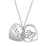 Gordon's Jewelers Big Sis Double Heart Name Pendant in Sterling Silver (8 Letters) ss word charms