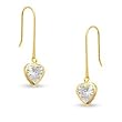 Heart-Shaped Cubic Zirconia Drop Earrings in 14K Gold 6mm DROP EARRINGS