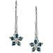 10K White Gold 1/4 ctw Blue and White Diamond Flower Earrings