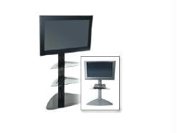 Peerless  SGLB01 Universal Floor Stand with Clear Glass Shelf for 32-50 Displays  - Black