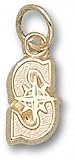 Seattle Mariners Solid 10K Gold ''S'' 3/8'' Pendant