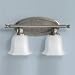 Garrett Two Light Brushed Steel Bathroom Light Fixture