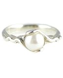 Bask Wavy White Pearl Ring