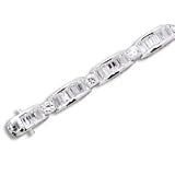 7 Solitaire and Baguette CZ Bracelet