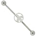 PEACE SIGN 925 Sterling Silver Industrial Piercing Barbell