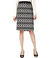 Cotton Rich Ethnic Striped Pencil Skirt