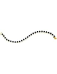 4 cttw 14k Yellow Gold Tennis Bracelet Black Diamond Tennis Bracelet (Real Diamonds: 4 cttw)