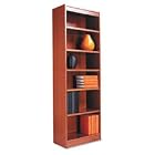 ALERA Narrow Profile Bookcase, Finished Back, Wood Veneer, 6-Shelf, 24x12x72, Med. Oak by Alera