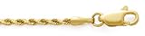 14K Yellow Gold 2.0MM DIAMOND CUT SOLID ROPE 7" BRACELET